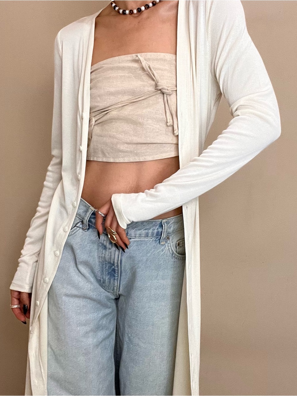 Brand New Zara long thin cardigan size L